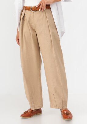 Брюки-бананы изо льна