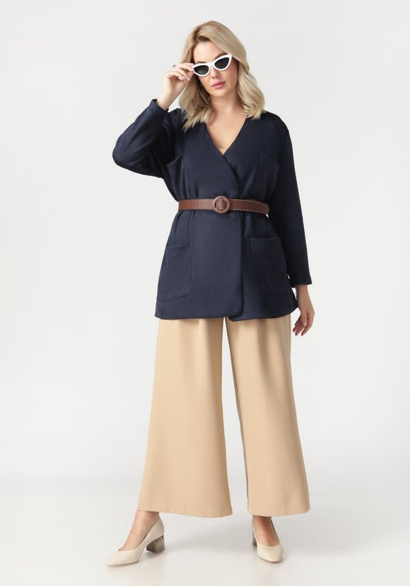 Жакет с карманами из эко-замши шир.  580, рис. 12