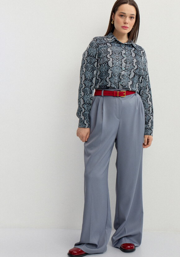 Рубашка удлинённая с анималистичным принтом шир.  580, рис. 6