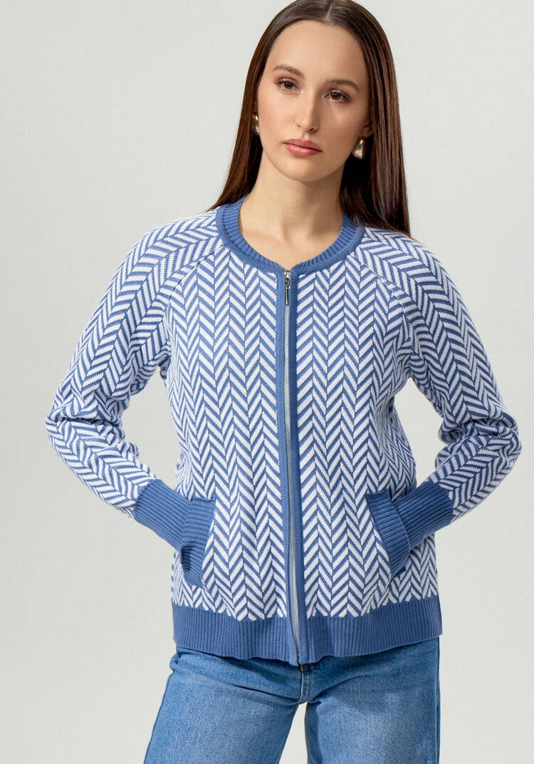 Бомбер женский на молнии с широкими манжетами шир.  750, рис. 11