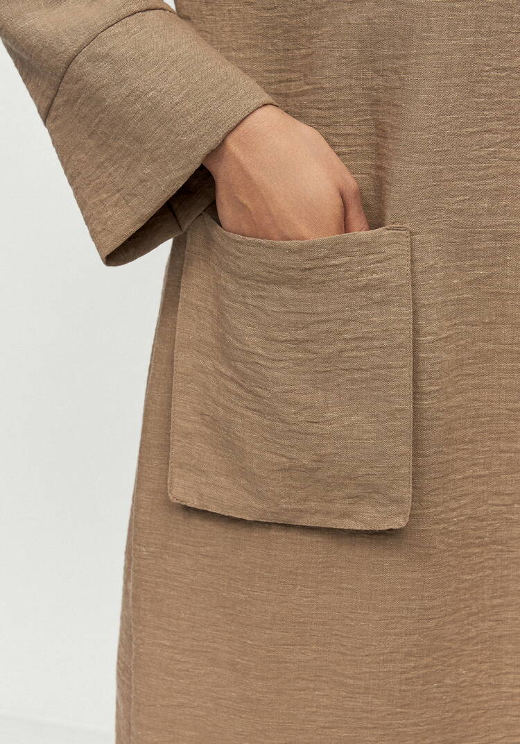 Платье изо льна с объемными карманами шир.  750, рис. 5