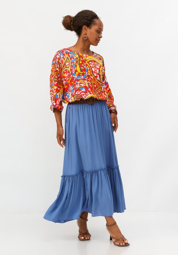 Юбка на эластичной ленте с ярусами шир.  580, рис. 18