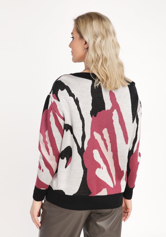 Джемпер прямого кроя с абстрактным рисунком шир.  580, рис. 2