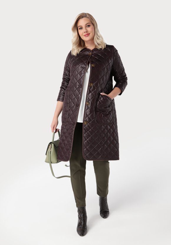 Пальто с окантовкой контрастной лентой шир.  580, рис. 1