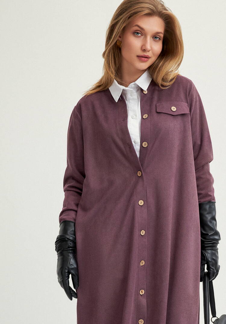 Платье-рубашка с плиссированной спинкой шир.  750, рис. 35