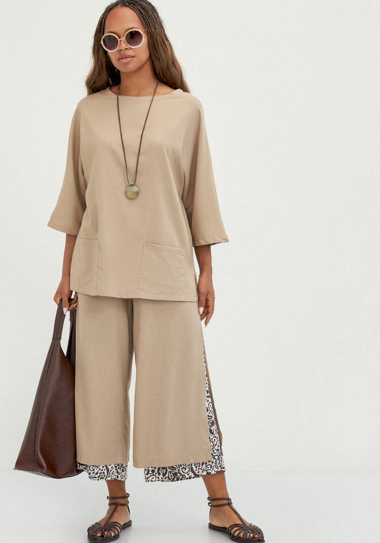 Блуза с контрастной внутренней отделкой шир.  750, рис. 8