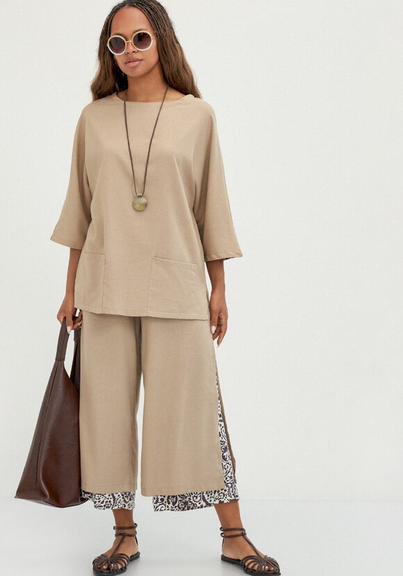 Блуза с контрастной внутренней отделкой шир.  580, рис. 8