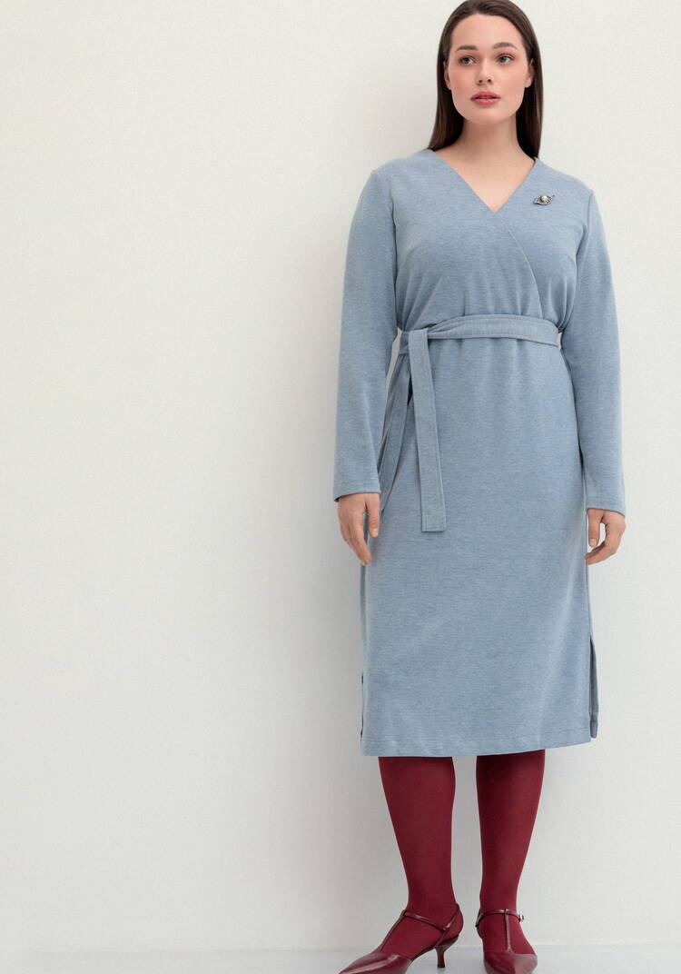 Платье трикотажное с поясом шир.  750, рис. 4