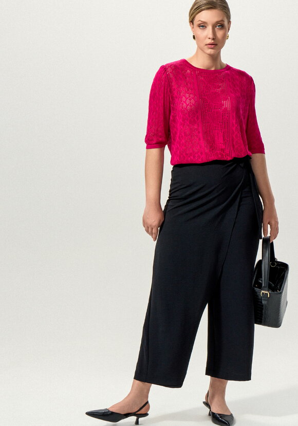 Джемпер с ажурным рисунком и защипами шир.  580, рис. 14