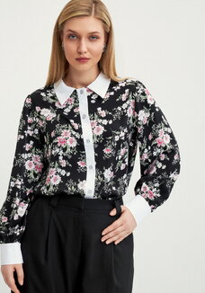 Блуза с контрастным воротникoм