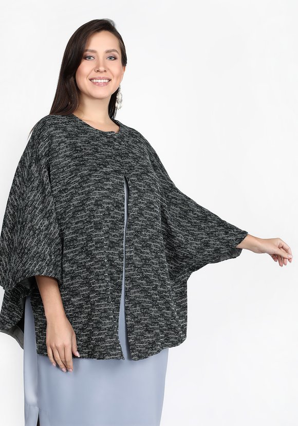 Пальто-пончо из вязаного джерси шир.  580, рис. 1