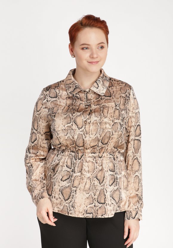 Блуза со змеиным принтом шир.  580, рис. 5