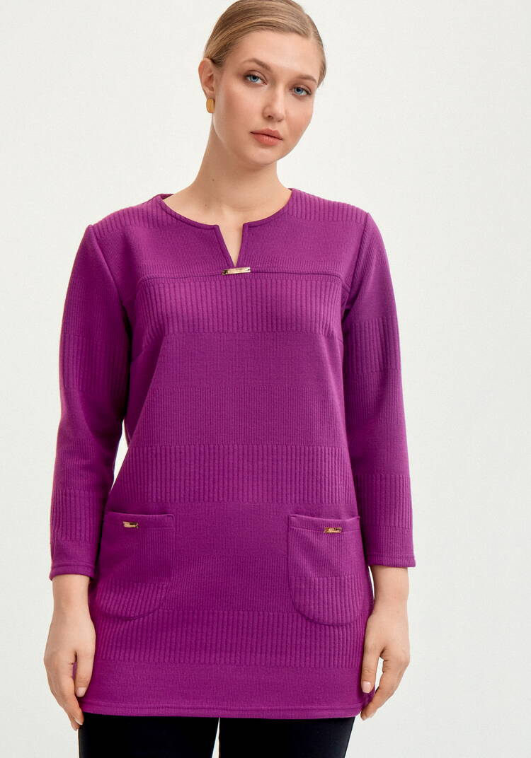 Блуза из трикотажа с кокеткой-впереди шир.  750, рис. 4