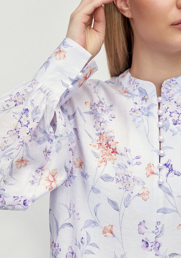 Блуза с жемчужными пуговицами Грейс шир.  580, рис. 5