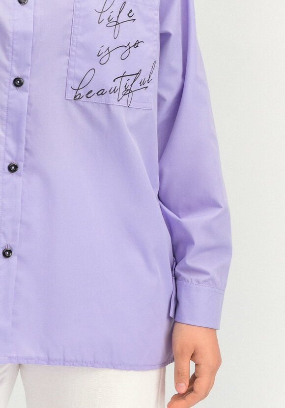 Рубашка с принтом на передней полочке шир.  580, рис. 18