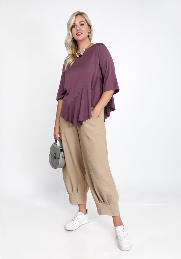 Блуза с асимметричным воланом шир.  580, рис. 7