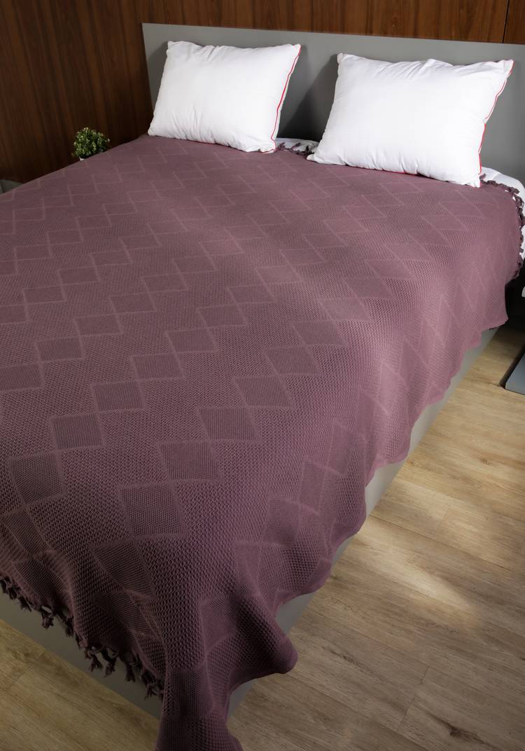 Покрывало-плед из хлопка с бахромой Айшель шир.  750, рис. 13