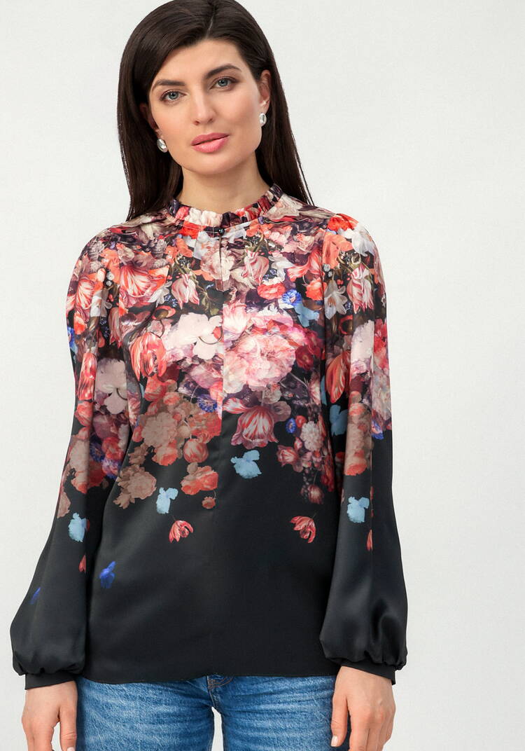 Блуза из принтованного искусственного шёлка шир.  750, рис. 12