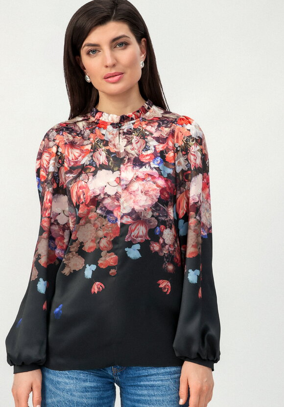 Блуза из принтованного искусственного шёлка шир.  580, рис. 12