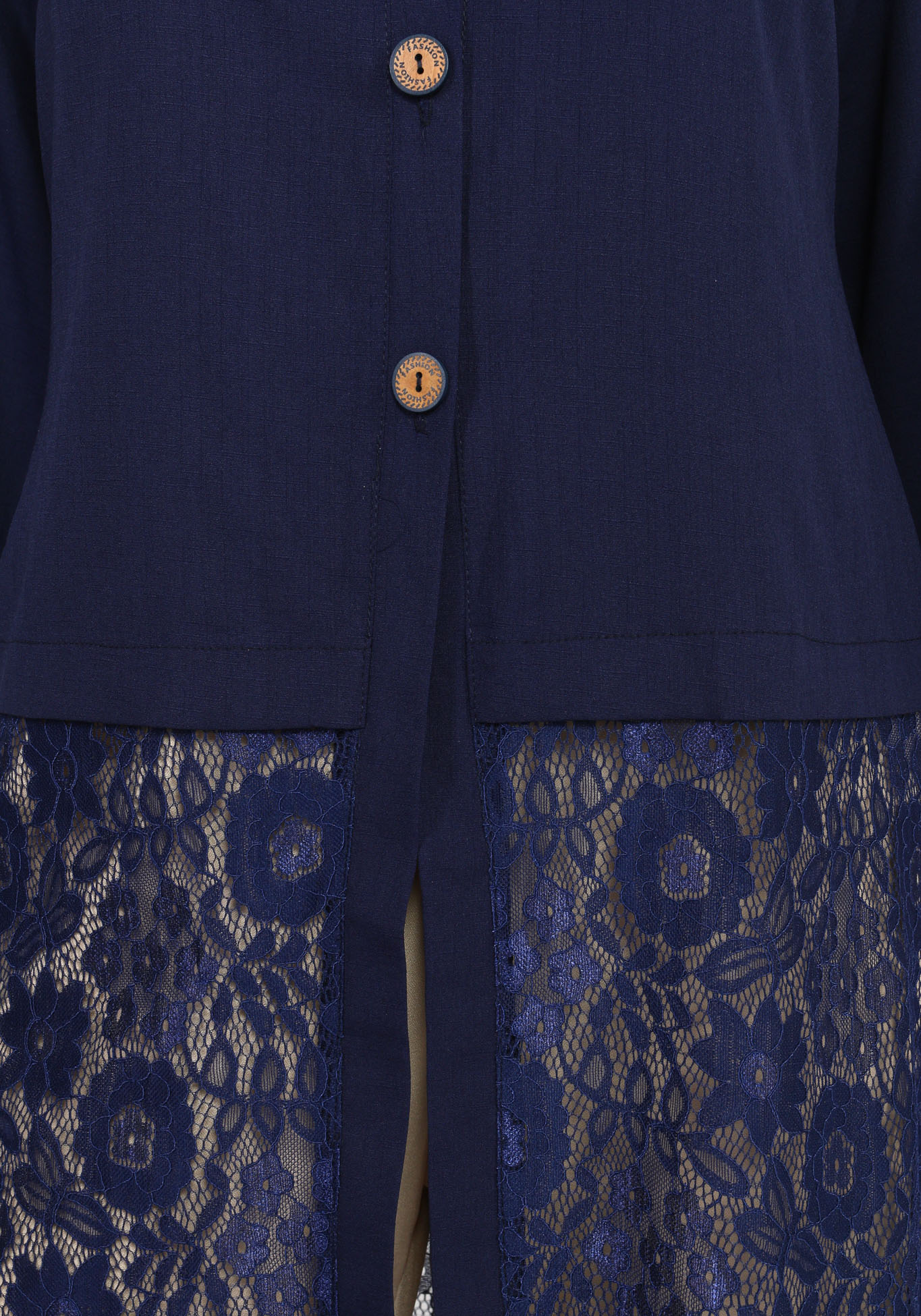 Туника удлиненная с гипюровыми вставками Bianka Modeno, размер 48, цвет темно-синий - фото 4