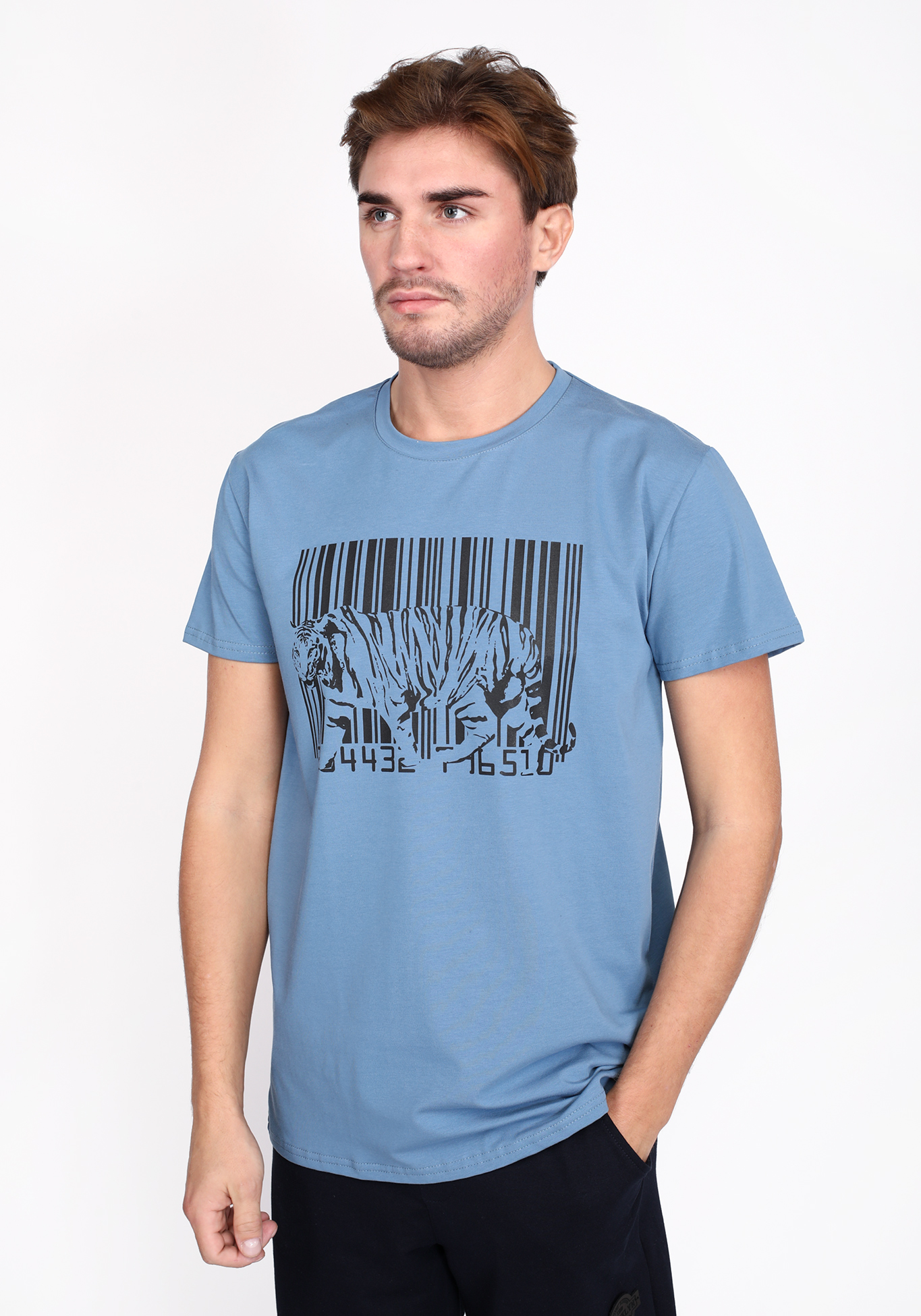 

Футболка мужская с принтом «тигр», Индиго