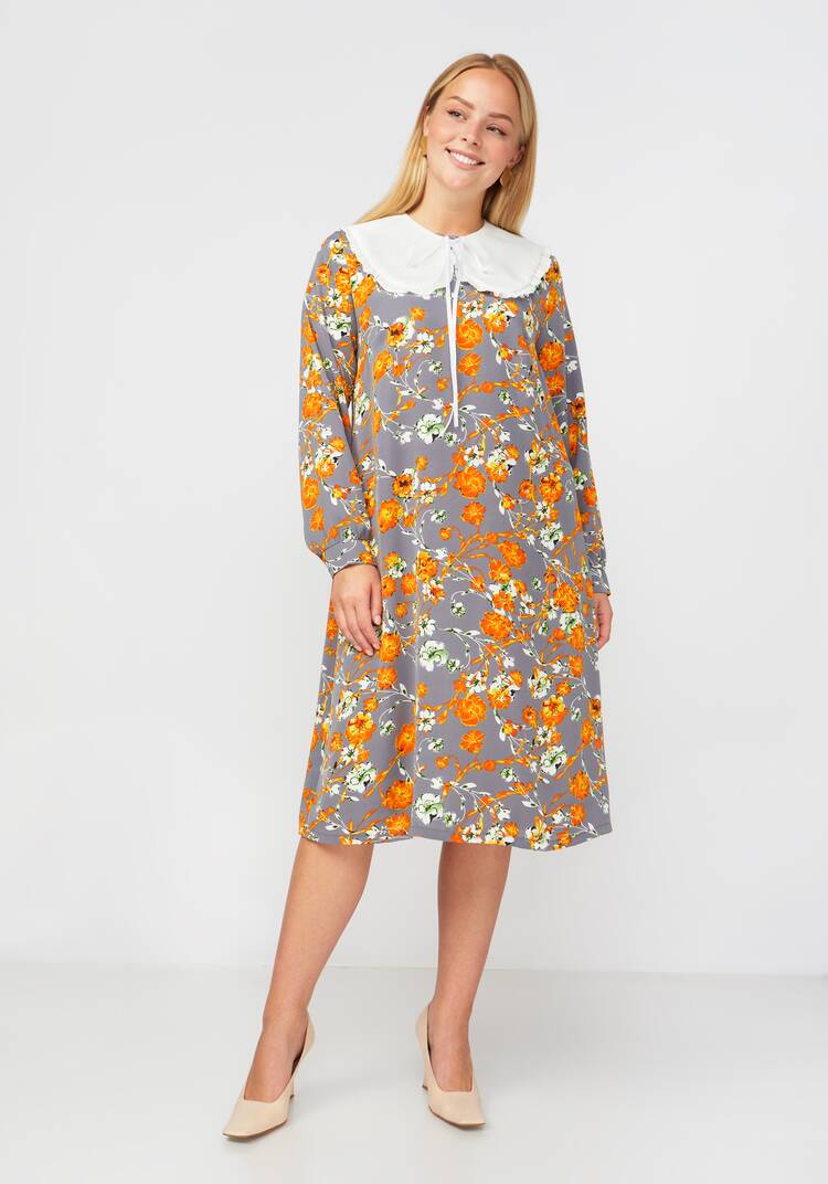 Платье принтованное со съемным воротником шир.  750, рис. 11