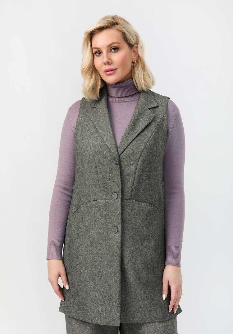 Жилет удлиненный с разрезами по бокам шир.  750, рис. 4