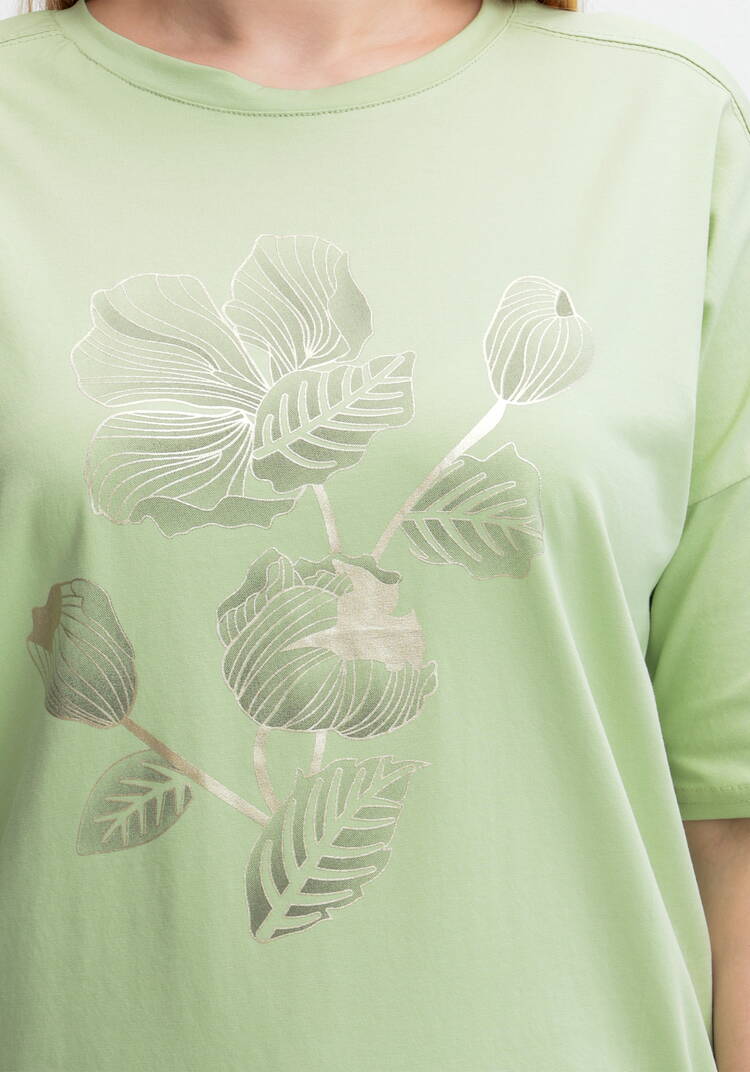 Футболка с принтом Золотой цветок шир.  750, рис. 15