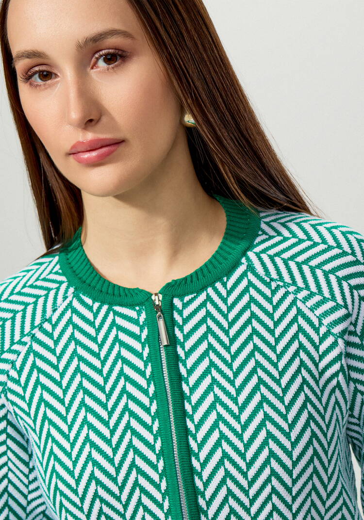 Бомбер женский на молнии с широкими манжетами шир.  750, рис. 19