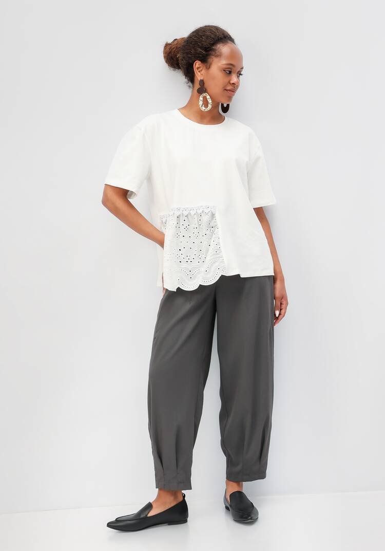 Блуза свободного кроя с вставкой из шитья шир.  750, рис. 8