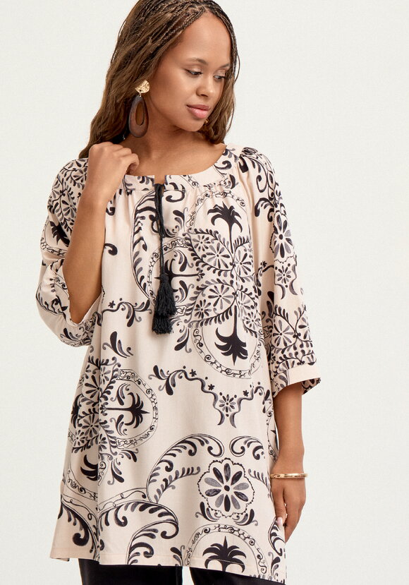 Туника с принтом свободного кроя шир.  580, рис. 9