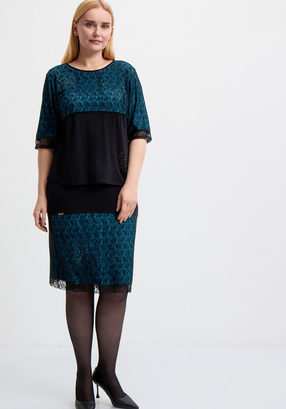 Костюм: блуза и юбка с гипюровыми вставками шир.  580, рис. 1