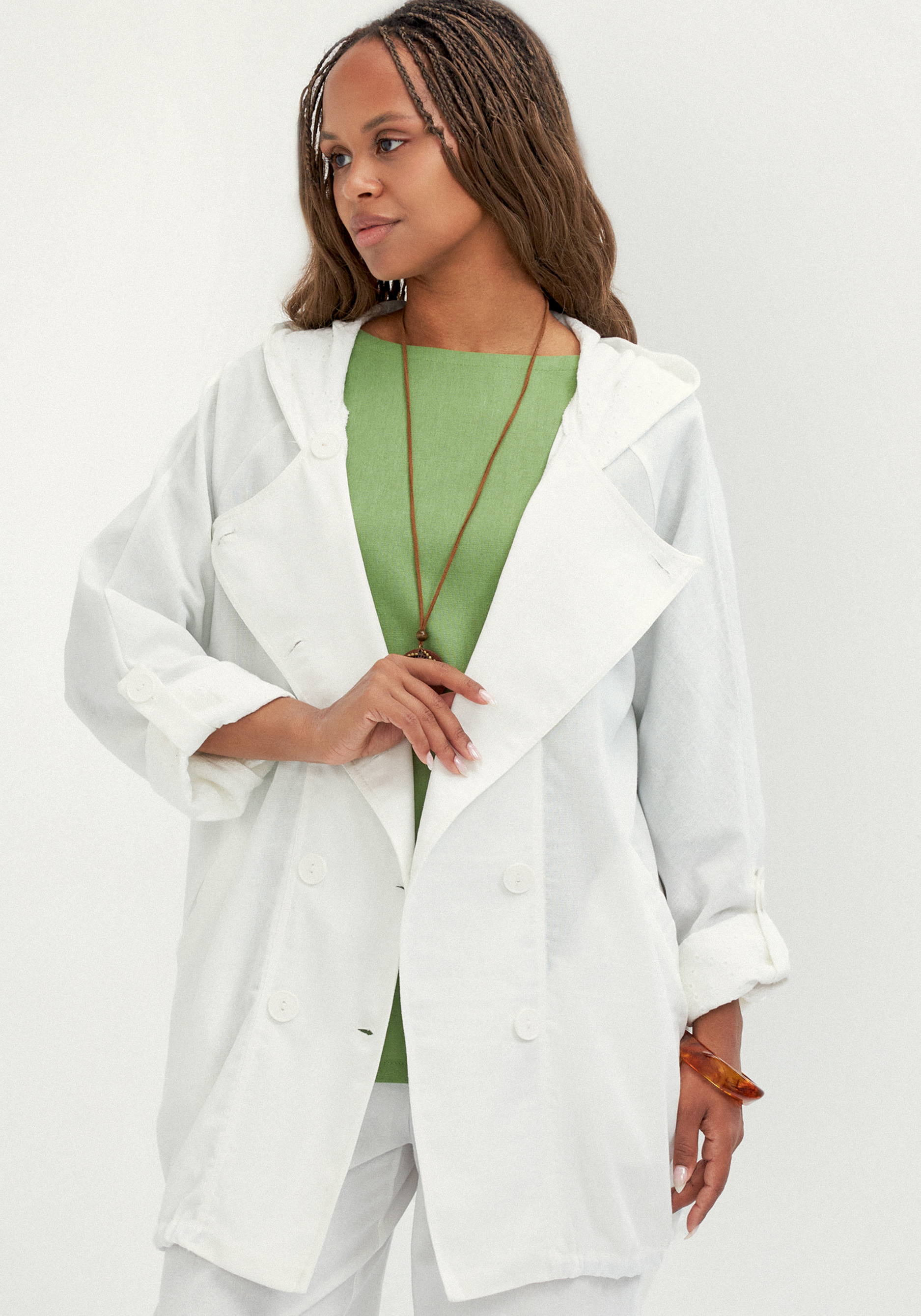 Пыльник с отделкой из шитья