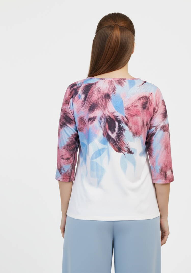 Джемпер с принтом Перья шир.  750, рис. 8