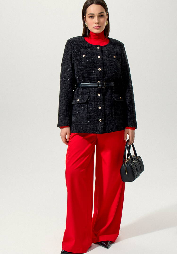 Жакет однобортный из твида шир.  750, рис. 6