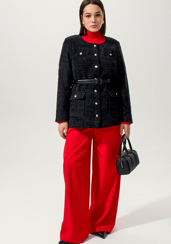 Жакет однобортный из твида шир.  580, рис. 6