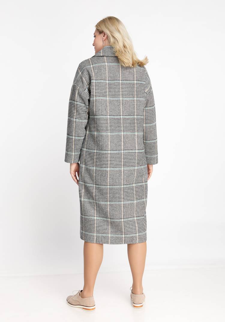 Пальто со спущенной проймой в клетку шир.  750, рис. 3