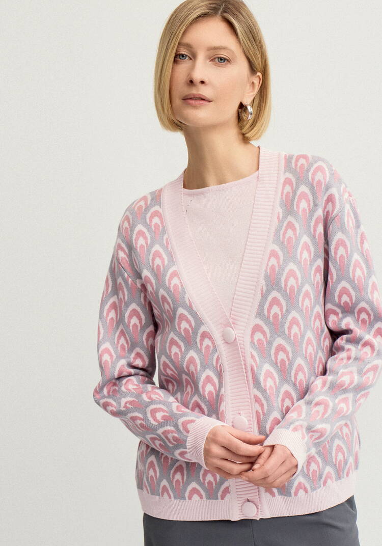 Кардиган с рисунком по стану и рукавам шир.  750, рис. 20