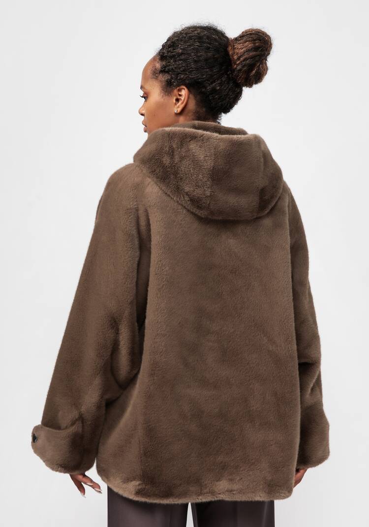 Полупальто из экомеха Моника шир.  750, рис. 3