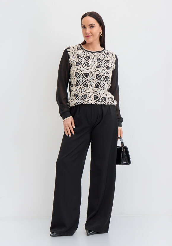 Джемпер с изящным узором шир.  580, рис. 8