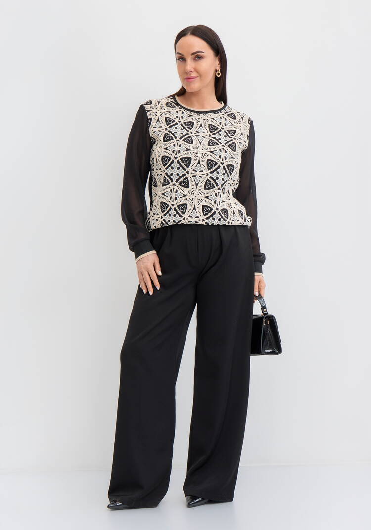 Джемпер с изящным узором шир.  750, рис. 8