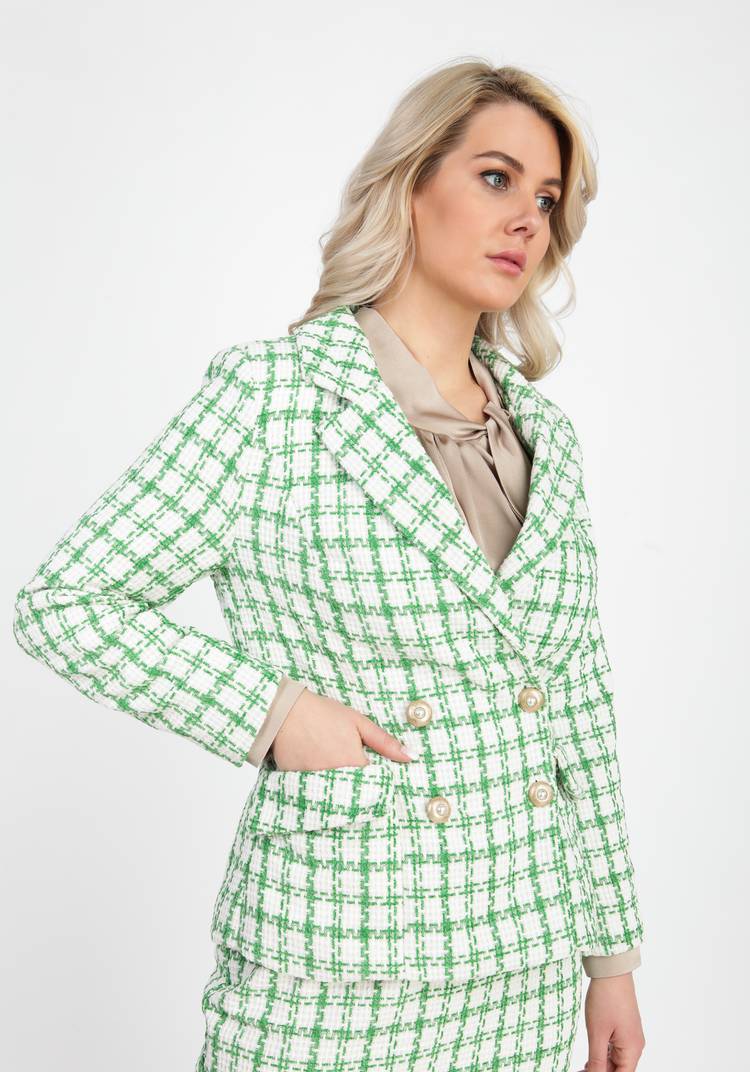 Жакет двубортный с накладными карманами шир.  750, рис. 9