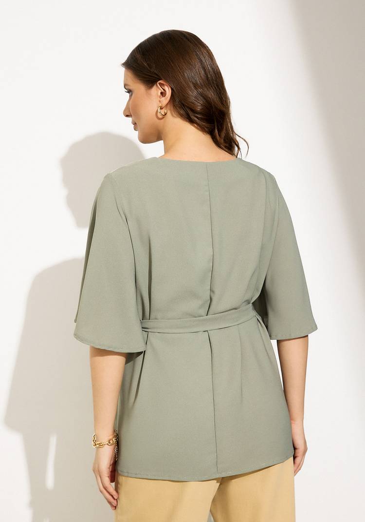 Блуза А-силуэта с поясом шир.  750, рис. 4