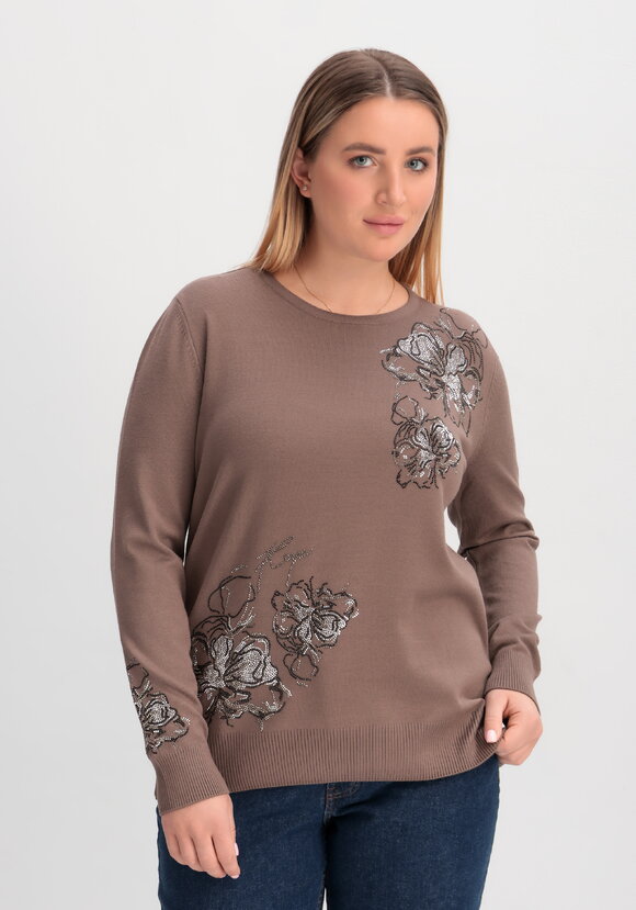 Джемпер с абстрактными цветами из страз шир.  580, рис. 16