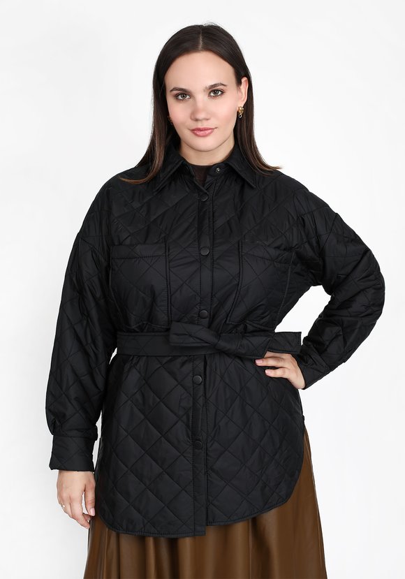 Куртка стеганая с карманами и поясом шир.  580, рис. 13