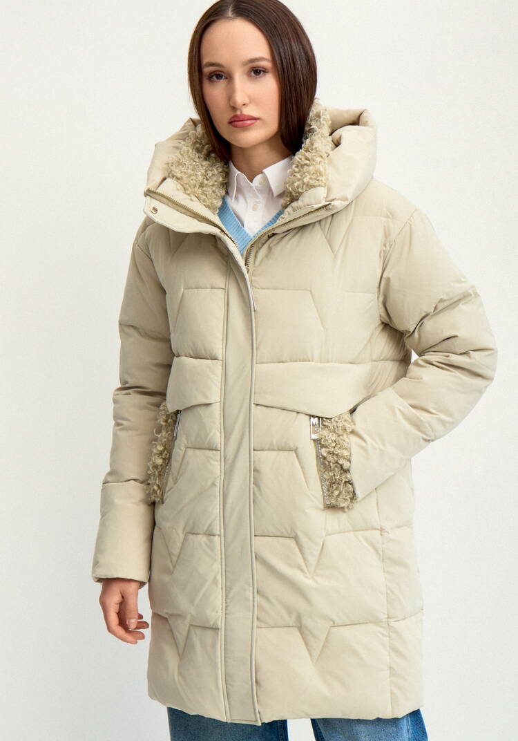 Пальто стеганое с меховой отделкой шир.  750, рис. 11