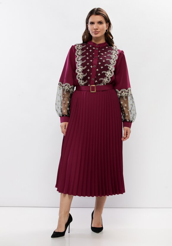 Платье с ажурным кружевом шир.  580, рис. 17