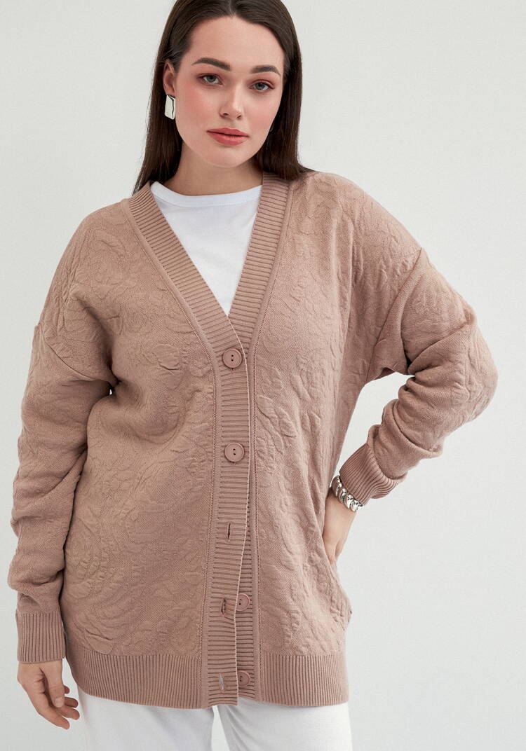 Кардиган с V-образным вырезом свободный шир.  750, рис. 8