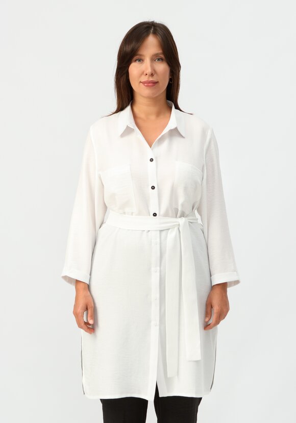 Туника с контрастными пуговицами на поясе шир.  580, рис. 4