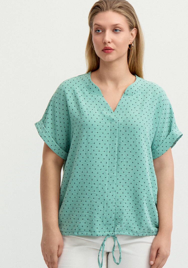 Блуза на кулиске по низу Мира шир.  750, рис. 4